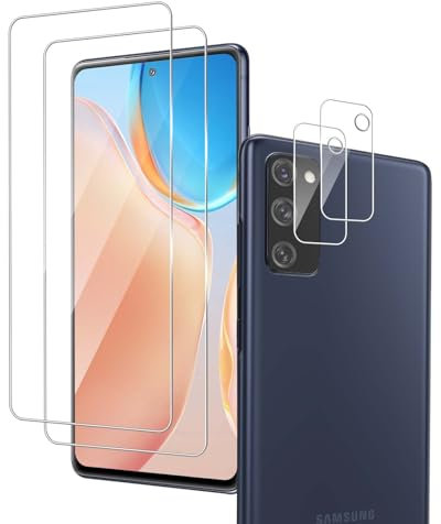 REROXE 2 Stück Schutzfolie für Panzerglas für Samsung Galaxy S20 FE 5G mit 2 Stück Kameraschutz, 9H Härte 2.5D Runde Kante Samsung S20 FE Folie, HD Anti-Öl S20 FE 5G Folie