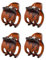 Righe e Pois - Pinze per capelli donna, mollette capelli classiche, clip capelli, 2 CM, confezione da 4 pezzi (Marrone Tartarugato)