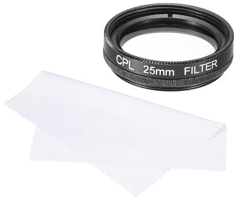 QUARKZMAN 25mm Zirkularer Polarisationsfilter, Doppelseitige Mehrschichtbeschichtungen Polarisationsfilter mit Reinigungstuch für Kameraobjektiv