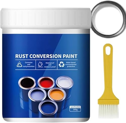Godemmio Qidaxia Rust Conversion Paint,Weatherproof Rust Converter Paint for Metal,Water Based Metallic Conversion Agent,Long Lasting (White)