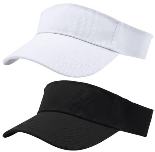 GWAWG 2 cappellini con visiera parasole, visiera da golf da donna, cappello da baseball a coda di cavallo, berretto da baseball per sport all'aperto, cappello da golf regolabile da uomo nero, Nero