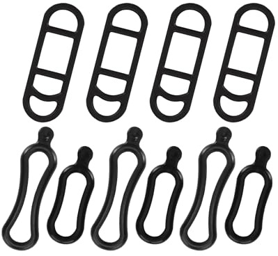10-Pack Bicycle Light Silicone Straps - Universal Bike Rubber Light Mount Bands, Durable and Flexible, Suitable for Road, Mountain, and Electric Bikes, Compatible with Most Bike Light Sets, Black
