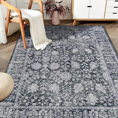 WONGS BEDDING Teppich Wohnzimmer 200x300cm, Rutschfester Waschbarer Teppich, Kurzflor Wohnzimmerteppich Groß Carpet für Schlafzimmer Esszimmer Home Office Dekor