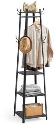 Lizhuzhuzs28 Portemanteau Portant Portemanteau à 3 étagères, portemanteau sur Pied avec Crochets for Foulards, Sacs et parapluies vêtement étagères