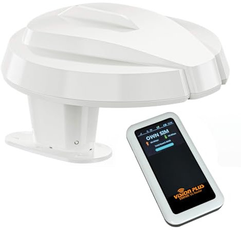Vision Plus Status 270 Digital Omni-Directional TV & Wi-Fi Antenna with 5G Router for Caravan, Campervan & Motorhome - White