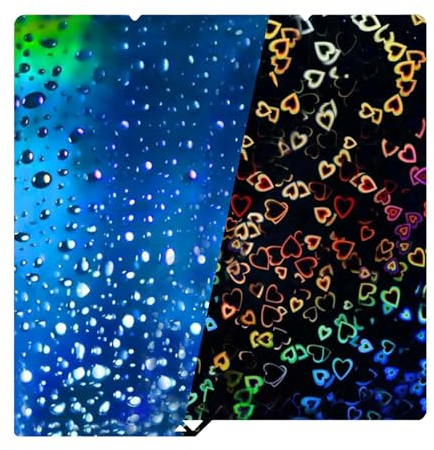 IdeaFormer PEH Effect Holographic Sheet for Anycubic Kobra S1/Kobra S1 Combo 264×276mm Double Sided Sweet Heart + Waterdrop Spring Steel Build Plate