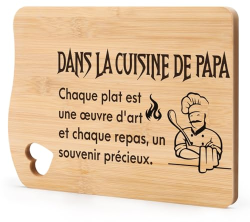 PRSTENLY Cadeau Fete des Peres, Cadeau Papa, Cadeau Anniversaire Papa | Cadeau pour Papa Planche à Découper en Bambou Cadeau pour les Hommes, Cadeau Noël Papa Cadeau