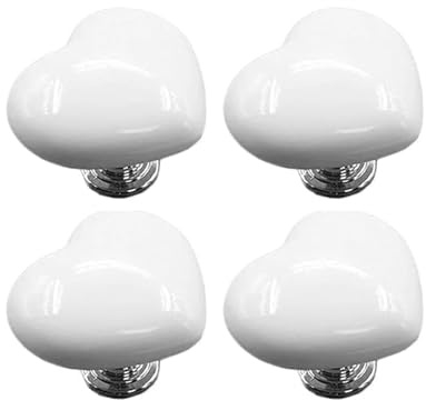 WEIKANG 4 Pcs Toilet Flush Button, White Heart Toilet Push Buttons Flush