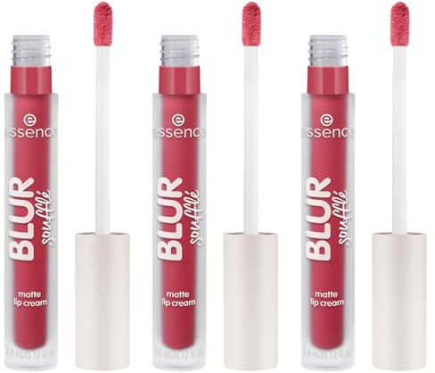 essence BLUR soufflé matte lip cream, Lippenstift, Nr. 11, Rot, matt, vegan, ölfrei, ohne Parabene, ohne Mikroplastikpartikel, 3er Pack (3x3.6ml)