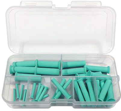 BDKMMS Harz Bohrer Set, 35 Stück 2/3/4/5/6/7/8mm Silikon Lochstäbchen für Epoxidharz UV Harz, Ohne Bohren Werkzeug für Schmuckherstellung, Wiederverwendbare Stäbchen zum Einstechen für Anhänger