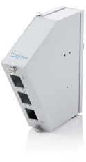 DIGITUS LWL-Hutschienenadapter – SC Duplex/LC Quad – Spleißkamm – abgewinkelt – DIN-Rail Montage – Glasfaser-Verteiler – Grau