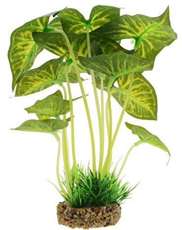 Artificial Water Grass,Saim Aquarium Plants Decor Fish Tank Decoration Ornament Artificial Plastic Syngonium Water Grass Plant 8.6 inch Tall