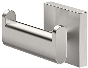 Gatco 4075A Elevate Double Robe Hook, Satin Nickel
