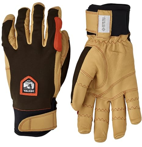 Hestra Outdoor-Arbeitshandschuhe - Ergo Grip Reithandschuhe für kaltes Wetter, Dunkelwald/Naturbraun, 11