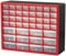 Akro-Mils 32903052411 Gabinete plástico para organización de Garaje, Cuentas, Almacenamiento Lego, Caja de Herramientas para Profesores, Organizador de Maquillaje y más, Rojo, 44 Drawer