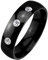 Paula & Fritz® Klassischer Dom Ring aus Chirugenstahl Edelstahl 316L schwarz 6mm breit mit DREI Zirkonia 66 (21)