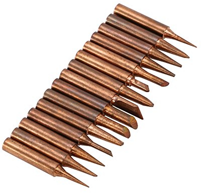 Juego de puntas de soldador reemplazables de cobre puro sin plomo de la serie Walfront 900M-T, herramienta de estación de soldadura de baja temperatura (15 piezas)