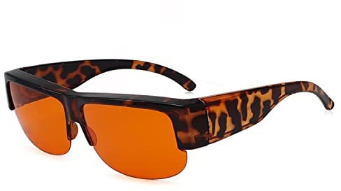 Eyekepper 100% Anti-Blue Light Blocking Computer Glasses,Fit Over Reading and Glasses Amber Lens Better Sleep for Men Women Gamers Gaming Office, Tortoise