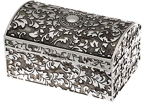 SILBERKANNE Schmuckdose antik 5x8 cm Premium Silber Plated edel versilbert in Top Verarbeitung. Für geliebte Schmuckstücke wie Ringe, Kettchen, Ohrringe und Armbänder. Mit schicker Geschenkverpackung