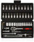 TOPAUP 46-Piece 1/4 Drive Socket Wrench Set with Extension Bars, Flexible Rods, Quick Release Reversible Ratchet - Metric Tool Kit for Car Maintenance, DIY and Repairs