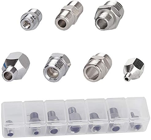 Fengda Adattatore per aerografo Set di adattatori per Tubo 7PCS Tappo filettato per aerografo per collegare aerografo e compressore d'Aria con Scatola Trasparente