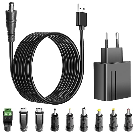 TAIFU 5V 2A Adaptateur Universel pour Thomson NEO14A-WH32N NEO14-2.32BS THN14B Ordinateur Portable 14.1 Tablette Archos 101 Neon 10,1 Xenon 101 Polaroid Xiaomi TV Box Huawei Mediapad M3 Zoom H4N