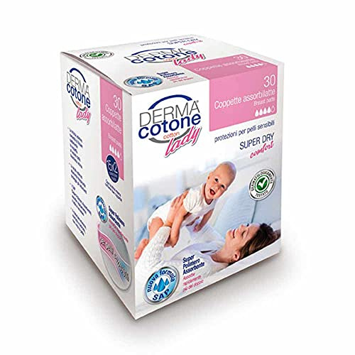 Dermacotone Coppetta Assorbilatte SuperDry Comfort per Pelle Sensibile, 30 Pezzi