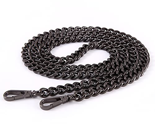 Metall Taschenkette Geldbörsen Riemen Kette Schulterriemen für Tasche Handtaschen Crossbody 120cm (Schwarz)