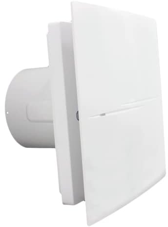 Fantronix ENVIRONMENT-DESIGN 100mm Zone 1 Bathroom Extractor Fan Low Noise & Energy Silent White, Fascia Size: 205x140x210mm, 100mm diameter vent