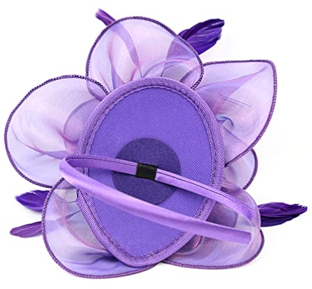 Minkissy Stirnband Vintage Haarband Aus Strass Fascinator Haarspange Aufsteckblumen Für Derby-hüte Fascinators Für -teeparty Tea-party-hüte Kopfschmuck Hochzeit Violett Fräulein Blinddarm