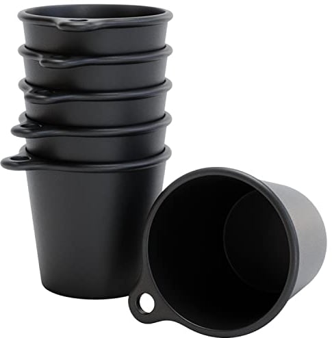 SoPro 6x Schnapsbecher Plastik 4 cl wiederverwendbar - Shotgläser 40 Milliliter schwarz - Mehrweg Schnapsglas zum Umhängen - Shot Becher 4cl - Schnapsgläser für Junggesellenabschied Frauen, JGA