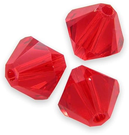 36 pcs SWAROVSKI ELEMENTS XILION 5328 bicone beads, 3.8 x 4.2 mm Light Siam Red (Swarovski -Elemente Xilion 5328 Bicone Perlen Leichter Siam)