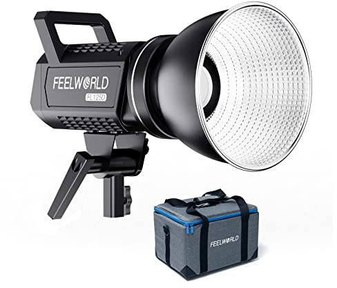 FEELWORLD FL125D 125W Videostudioleuchte mit 5600K Tageslicht Dauerlicht CRI96+ TLCI97+ 48500lux@1m für Film, Live-Streaming, Fotografie, Videografie, Hochzeit, Interview