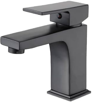 ZXC Bad Armatur, hochwertige moderne Einhand Mischbatterie für das Waschbecken in Matt Schwarz