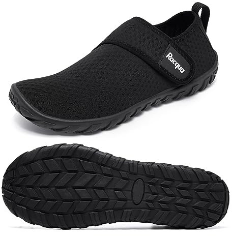 Racqua Water Shoes for Men and Women - Beach, Swimming, Aqua Socks, Wet Shoes - Black UE42=UK9