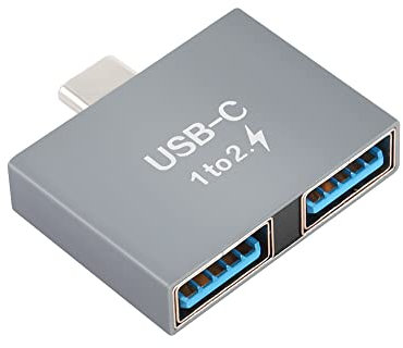 GELRHONR Adaptateur USB C mâle vers USB Femelle Double, convertisseur USB 3.1 Type C vers 2 USB A, Transfert de données, Charge, pour Ordinateurs Portables, tablettes et Smartphones