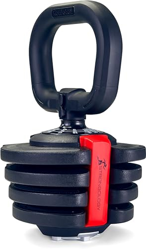 Homeology Strongology ELEMENT10 Black and Red Home Fitness Adjustable Smart Kettlebell from 1kg up to 10kg Training Weights