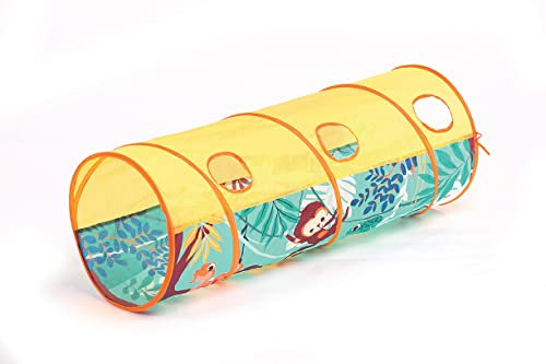 LUDI - Spieletunnel - Leicht und zusammenklappbar - Für drinnen und draußen geeignet - Entwickelt motorische Fähigkeiten - 42 x 120 cm - Ab 2 Jahren