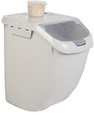 Rice Container, Food Containers Stackable Food Storage Bin with Hinged Lids Large Grain Rice Storage Bin Pet Food Storage Boxes(Grey)