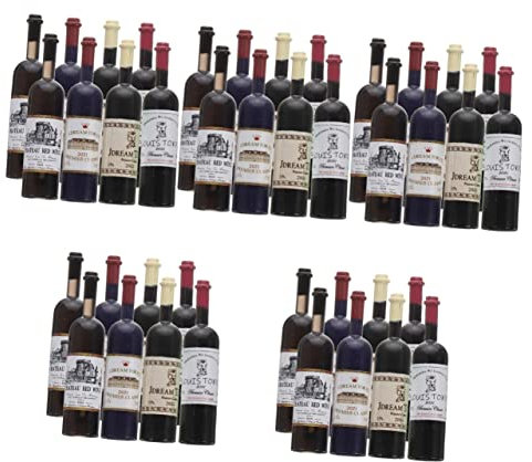 Toyvian 40 Stk Puppenhaus Wein Mini-trinkflasche Puppenhaus-trinkflasche Mini-weinflasche Puppenhausdekore Puppenhaus-bierflasche Puppenhaus-whisky Kind Miniatur Kleine Weinflasche Plastik