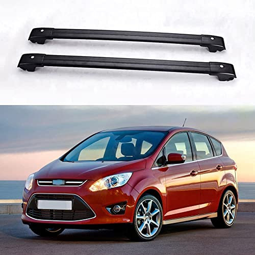 HALLEH 2 Stück Dachreling Dachgepäckträger, für Ford Grand C-MAX 2011-2018 Auto Aluminium Querträger Dachträger DachbüGel Gepäckträger Zubehör