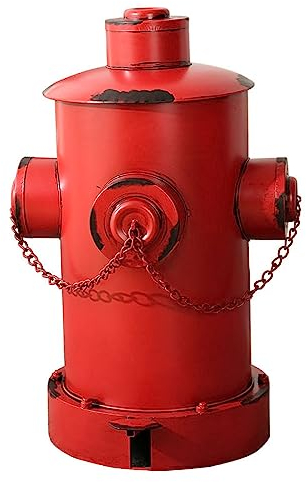 FIONEL Poubelles extérieures Poubelle à pédale en fer rétro, conteneur de déchets en forme de bouche d'incendie de Style industriel robuste pour Bar maison/café/magasin Grande capacité