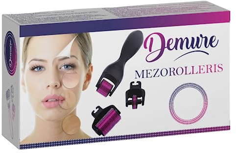 Demure Dermaroller 3in1, Bartroller Bartwuchs, Micro needle Roller zur Haut- und Haarpflege Für Mann & Frau 0.25/0.50/1.00mm, 0.50/1.00/1.50, Narbenroller (0.50/1.00/1.50 mm)