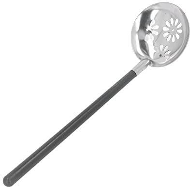 Hot Pot Ladle Heat Anti Scalding Hotpot Ladle Hotpot Soup Ladle Spoon Set Long Handle Hotpot Ladle for Poached Eggs Hot Pot (Black Handle Leaky Spoon)