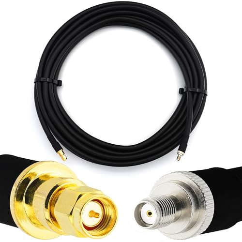 RANGEFUL SMA Stecker auf SMA Buchse 20m Koaxialkabel — Vollkupfer HF400 Flexibles Verlängerungskoax 50 Ohm (LMR400 UF UltraFlex Äquivalent) — für LTE GSM 4G 5G 6G Mobile Signal Router Antenne
