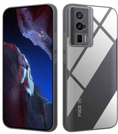 HSP Funda para Xiaomi Poco F5 Pro 5G, Carcasa Silicona, Case, Transparente | Antigolpes, antiarañazos, cortes precisos, bordes elevados, cámara protegida, capa cover, protector para móvil y teléfono