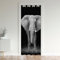 CTQTZ Elefant Türvorhang, 86x203cm(BxH) Blickdicht Thermo Gardinen Vorhang Wilde Tiere Schwarz Grau Blackout Vorhang mit Ösen für Schlafzimmer Tür Schrank Vorhang