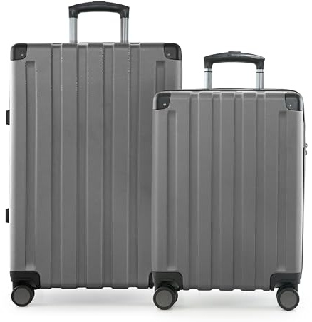 Hauptstadtkoffer Q-Damm - 2er Kofferset, Trolley-Set, TSA, Rollkoffer, Reisekoffer, (S & M), Silber