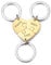 INBLUE Personalized 2-5 Names Heart Jigsaw Puzzle Piece Stainless Steel Keychain Set Custom Name Keychain Gifts for Women (Gold - 3pcs)