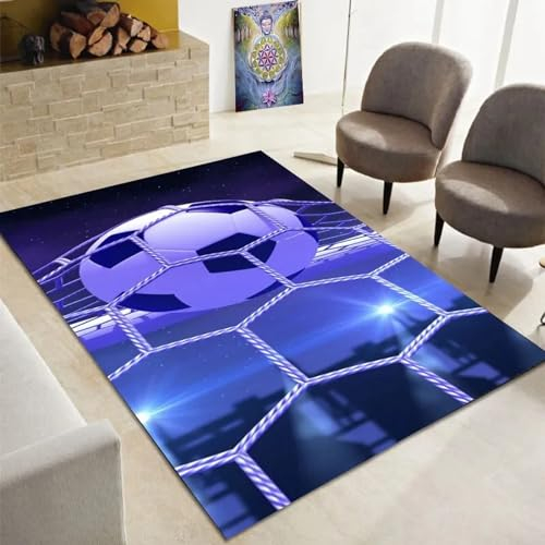 Teppich Schlafzimmer Modern Fußball-Rugby-Sportthema 3D Teenager Kind Junge Wohnzimmer Teppich rutschfeste Dekoration Carpet Teppiche 50 X 80 cm -4T2U-G8W9-9